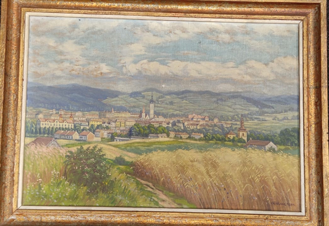 Dílo na komisní prodej Písek - pohled na město z dálky
